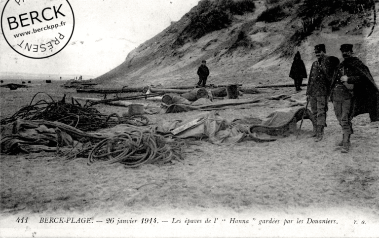411 - 26 janvier 1914 - Les épaves de l'Hanna gardées par les Douaniers