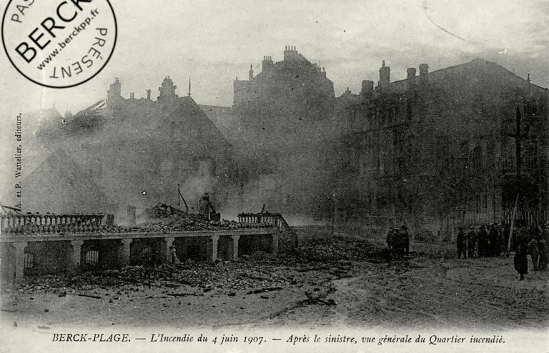 L’Incendie du 4 juin 1907 – Après le sinistre, vue générale du Quartier incendié