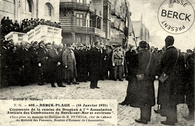 608 - (16 Janvier 1921) Cérémonie de la remise du Drapeau à l' " Association Amicale des Combattants de Berck-sur-Mer et environs "
