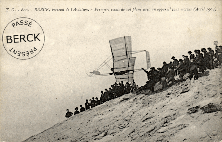 600 - BERCK, berceau de l'Aviation - Premiers essais de vol plané avec un appareil sans moteur (Avril 1904)